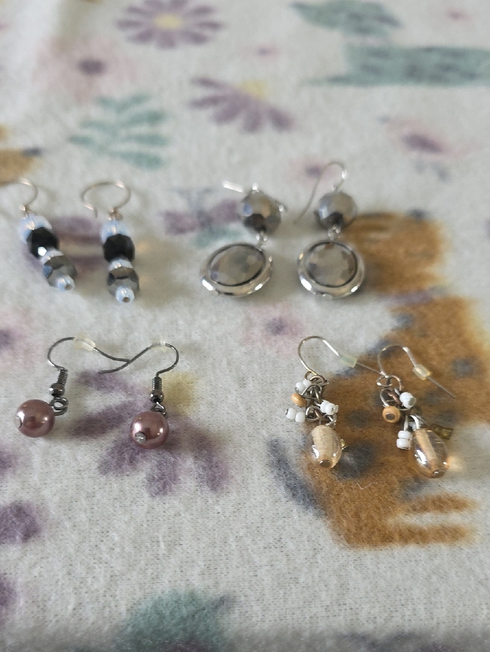 4 Pair Assorted Dangle Earrings